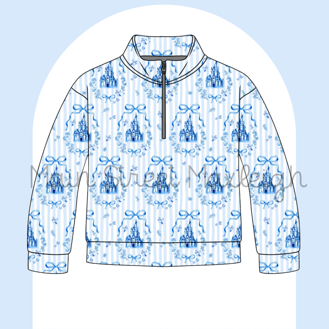 Blue stripe castle zip