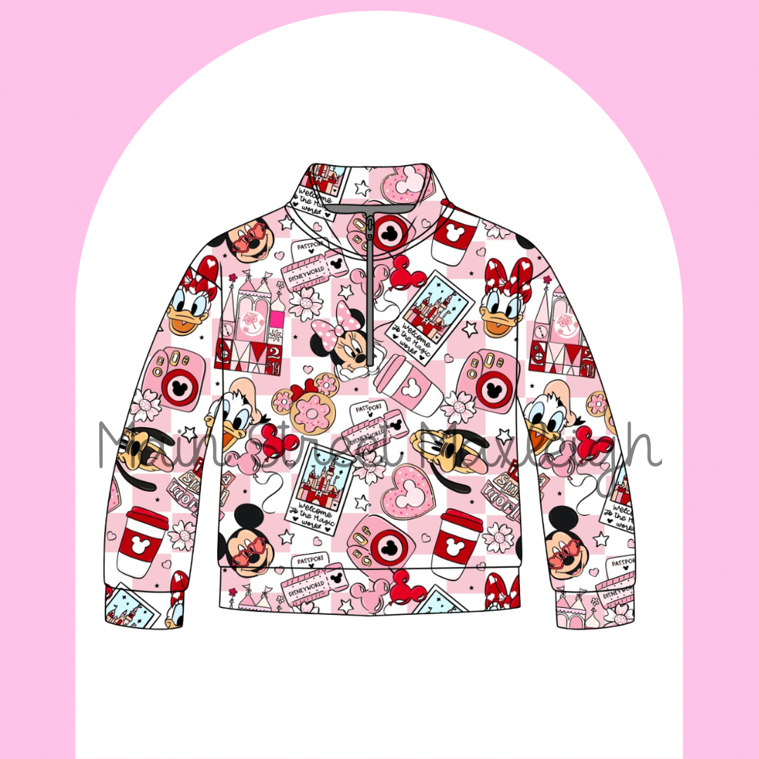 It’s a small world valentine zip up