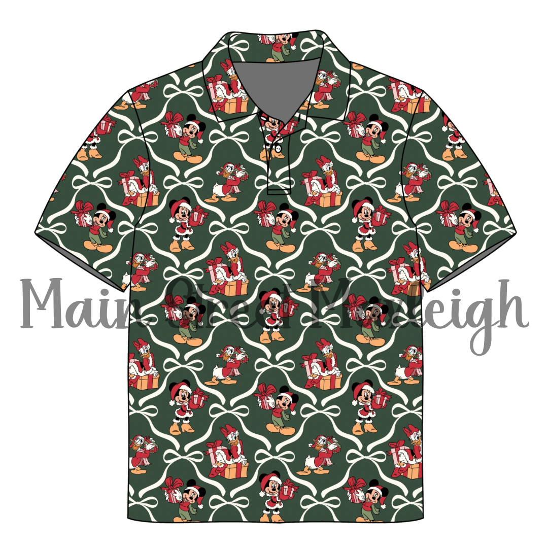 Christmas Bow polo or pocket t