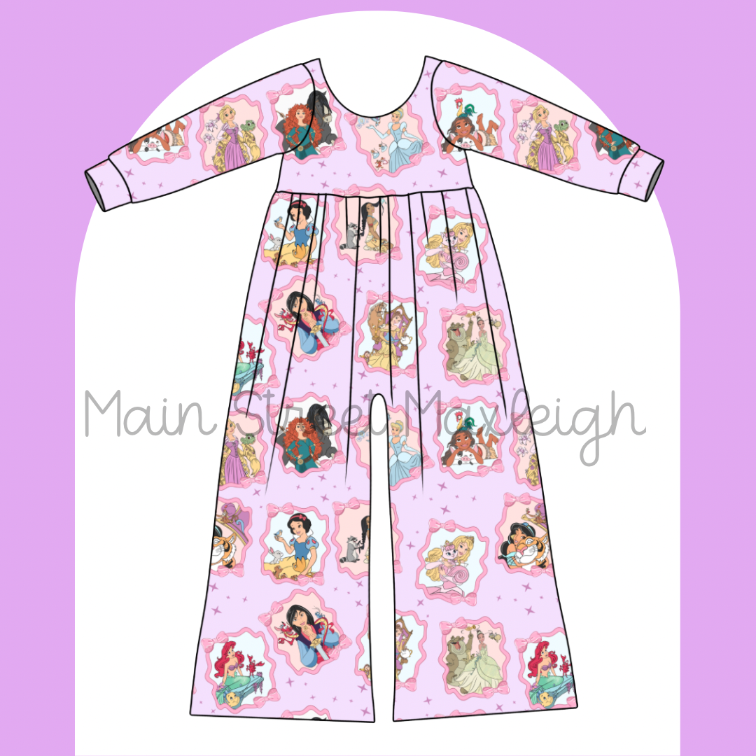 Princess bow frame romper