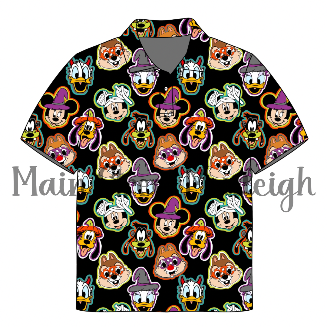 Halloween mask polo and pocket t