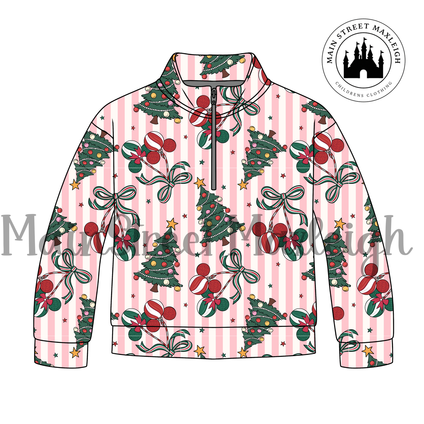 Magical Christmas trees holiday zip up
