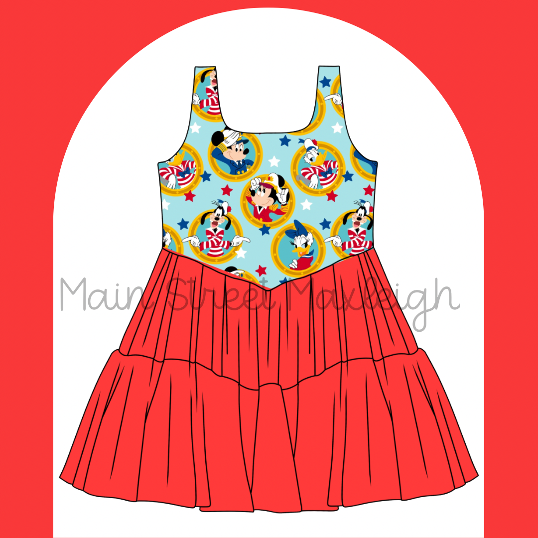 Teal port hole dress