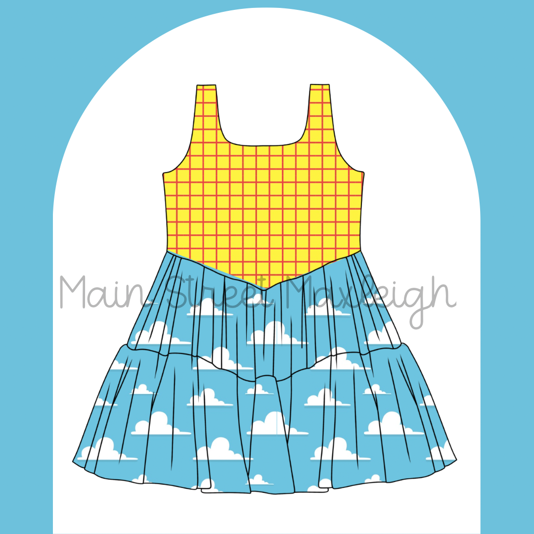 Adult small Andy’s room dress RTS