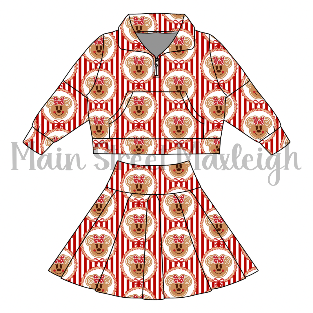 Gingerbread stripe zip set