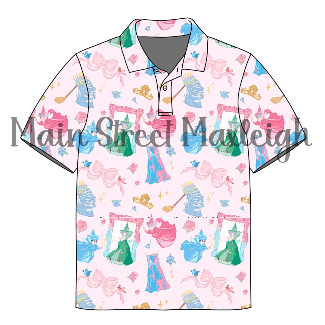 Sleeping rose polo or pocket tshirt