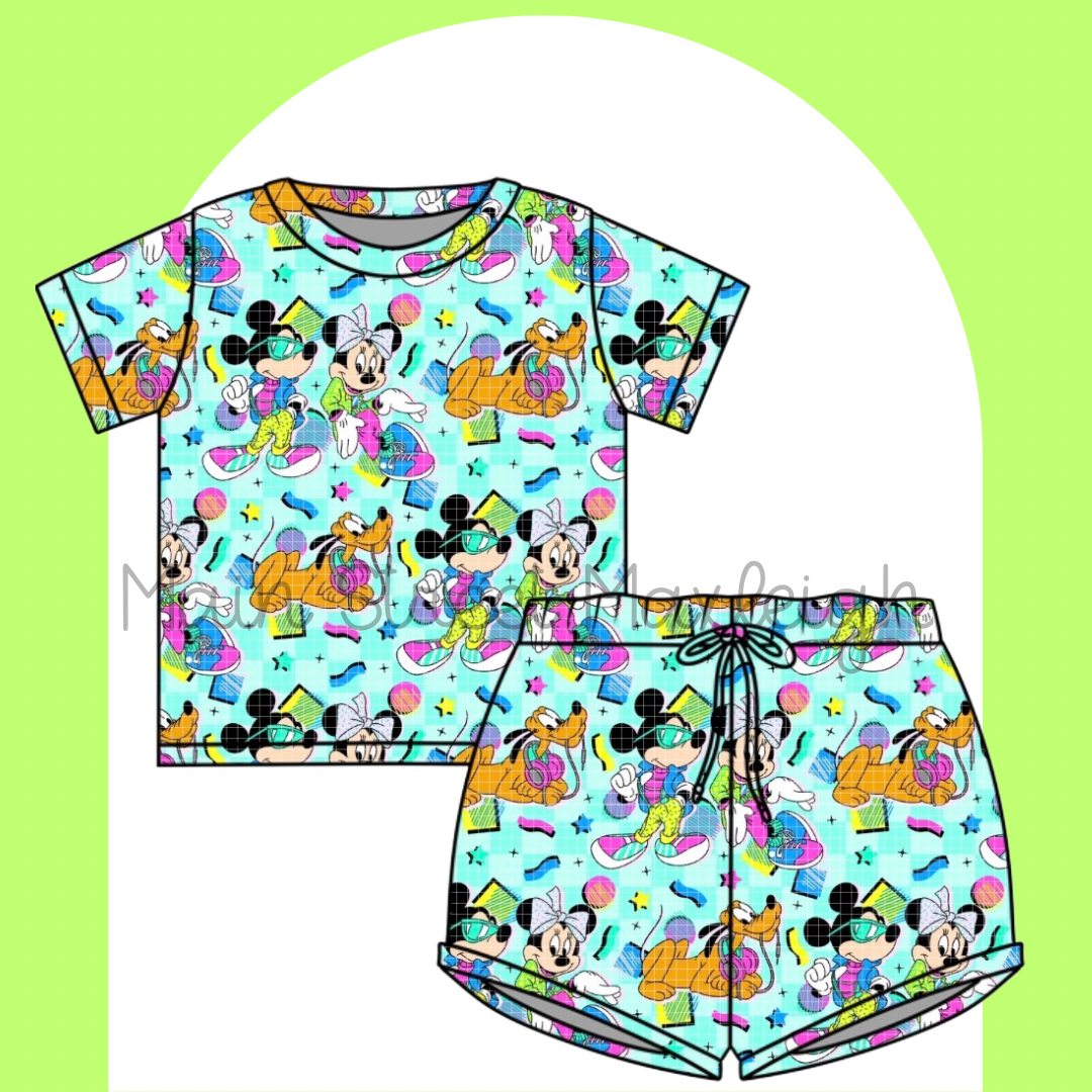 90s neon waffle set