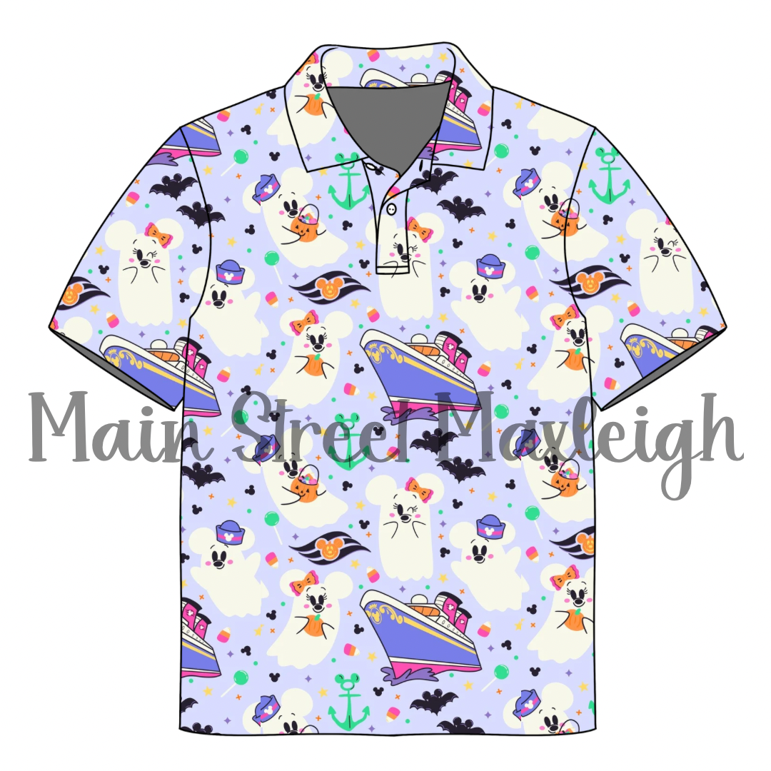 Halloween cruise polo or pocket t