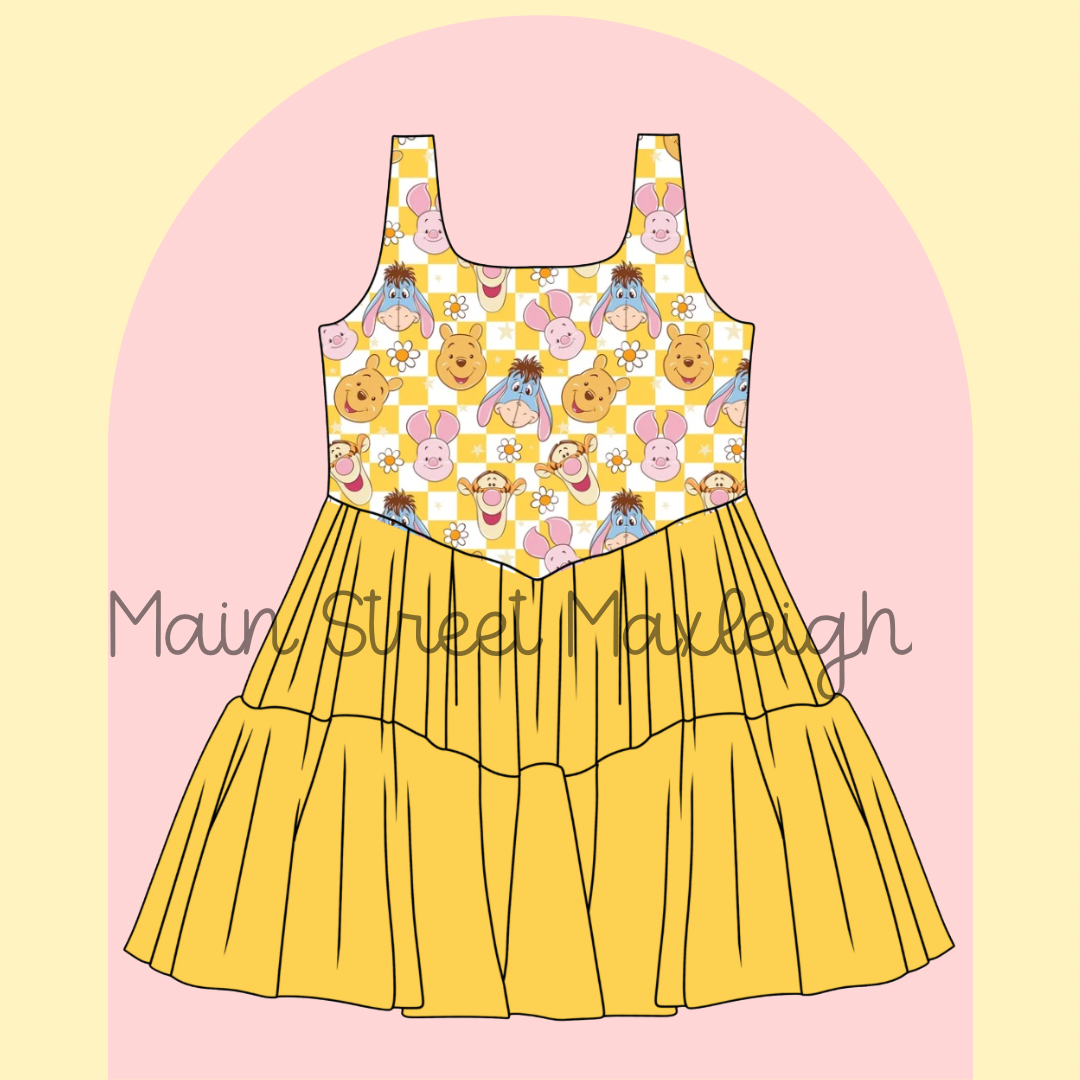 Adult medium bear checker dress RTS