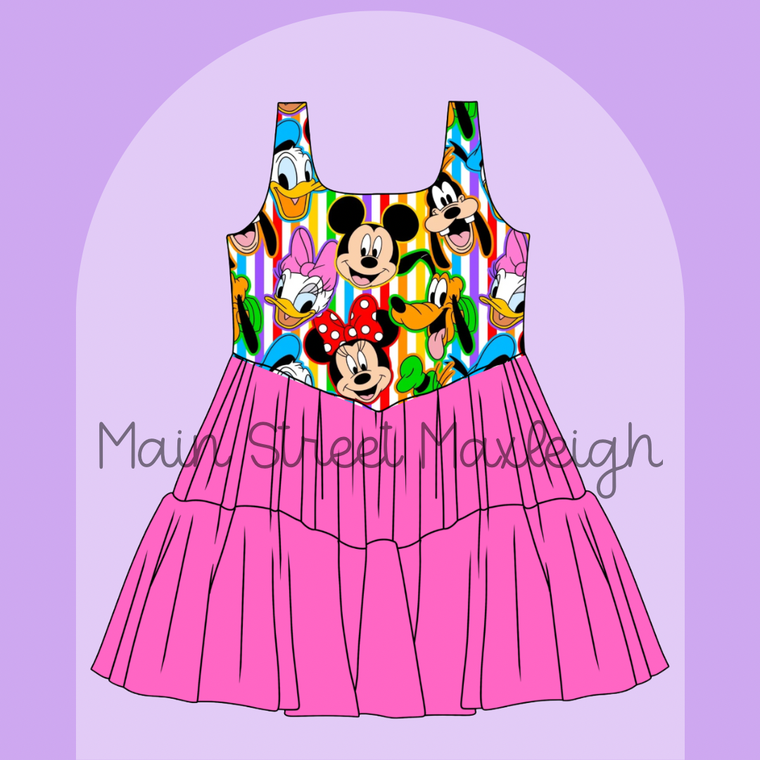 Adult small Rainbow fab 5 dress dress RTS