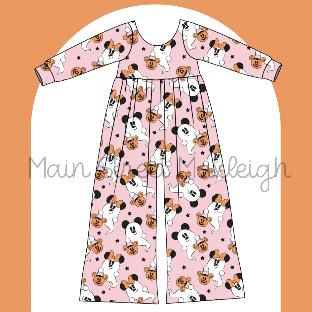 Pink boo Halloween romper