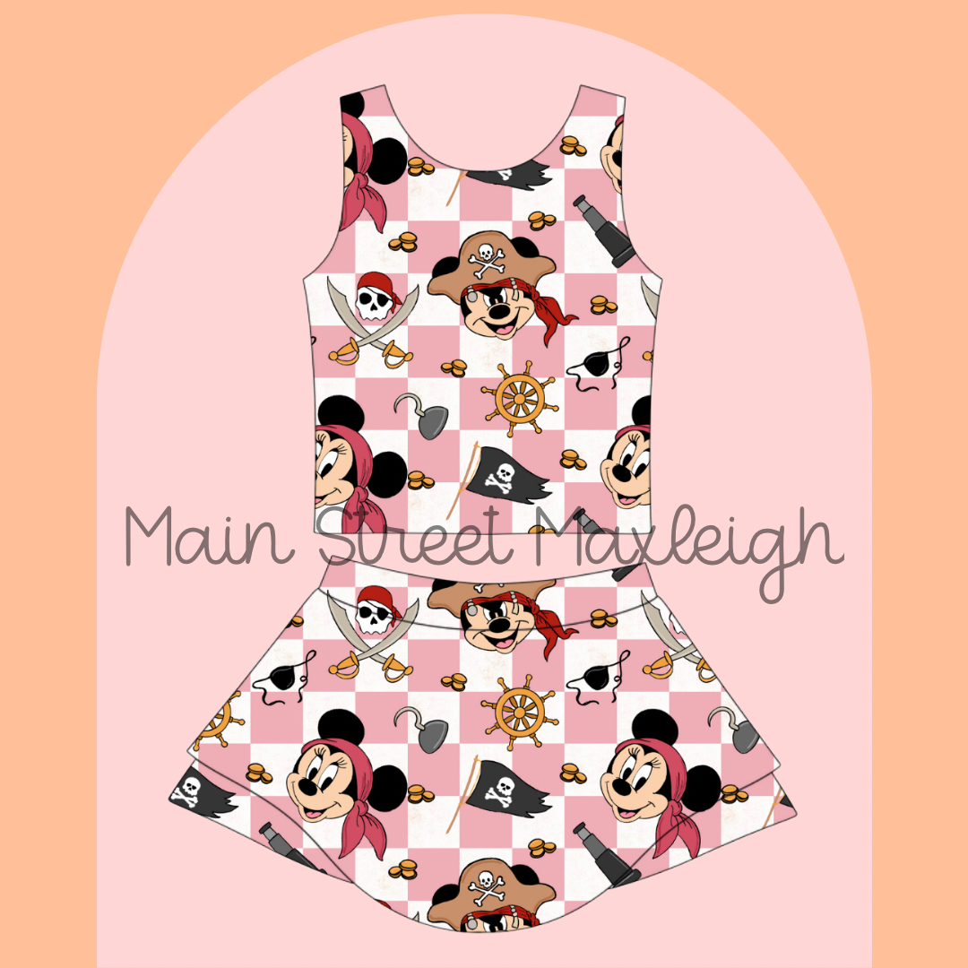 Pink, yo ho, yo ho, pirate life for me yoga set