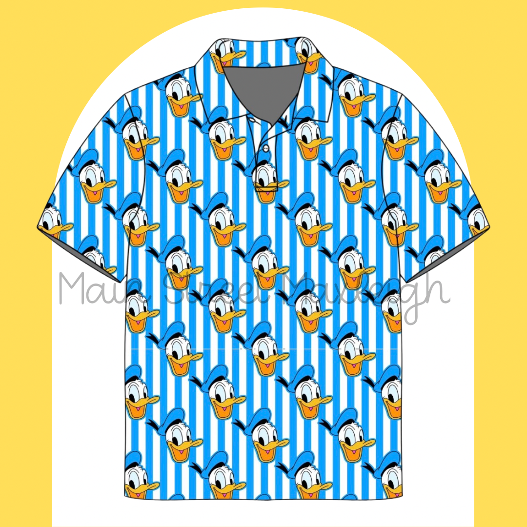 Bright blue duck polo