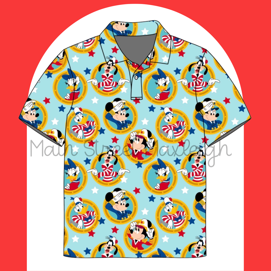 Teal port hole polo