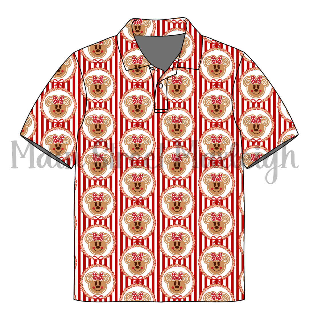 Gingerbread stripe polo