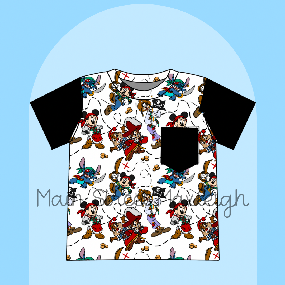 10/12 pirate pocket tshirt RTS