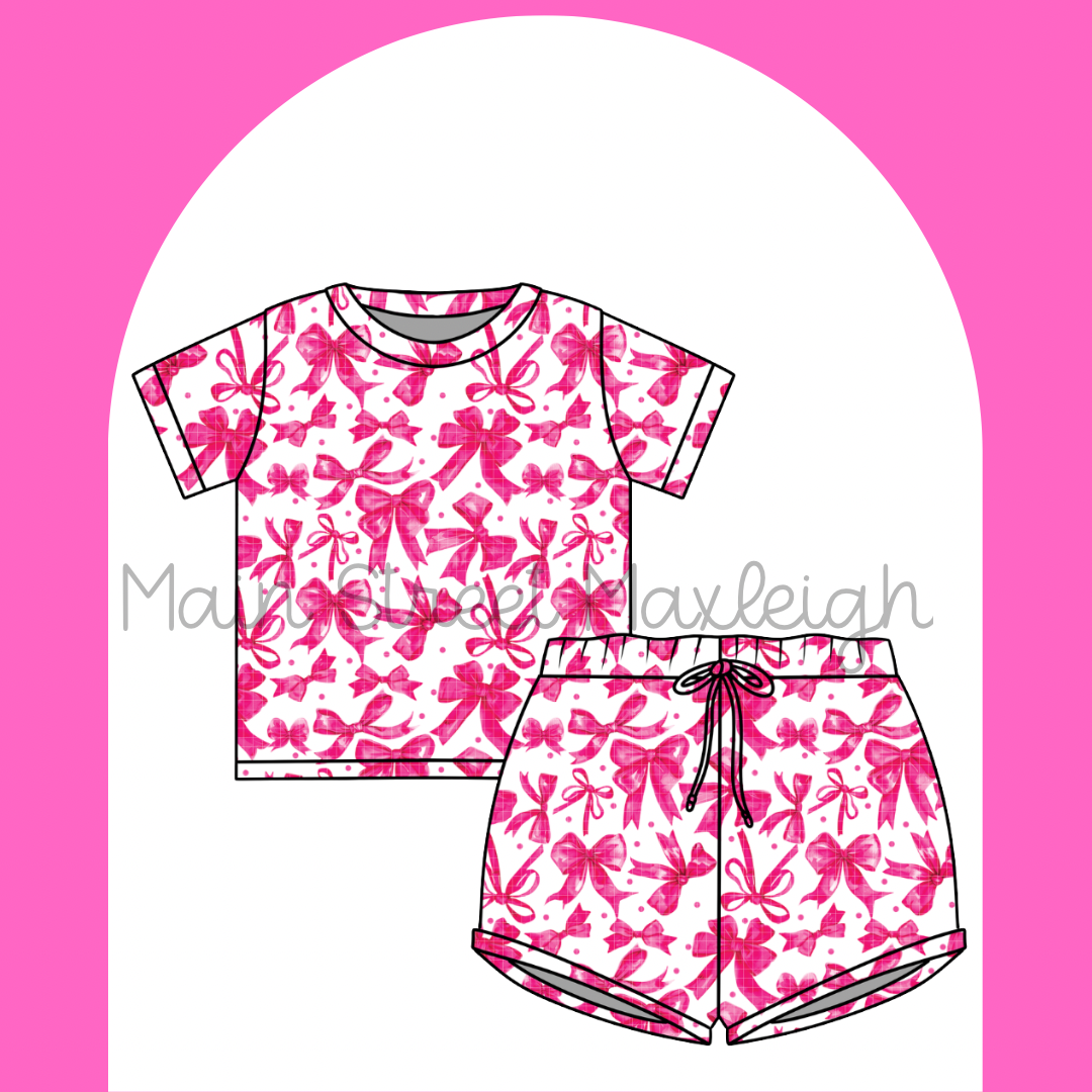 Pink bow waffle set