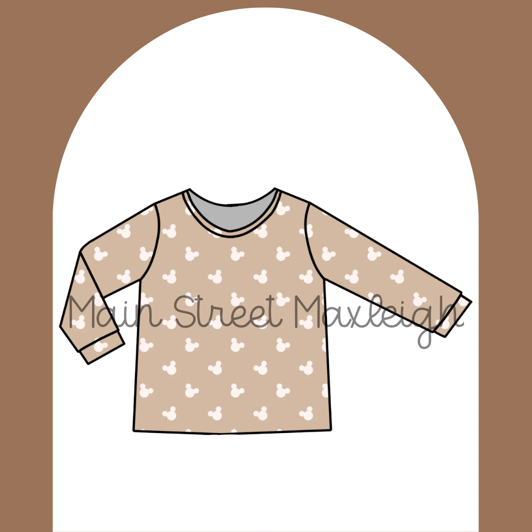 Neutral mouse long-sleeve top