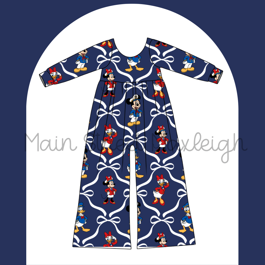 Navy cruise romper