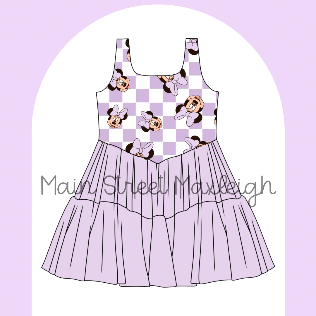 6/7 purple mouse checker dress