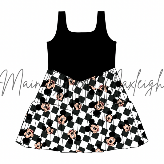 Adult large reverse checker dress RTS