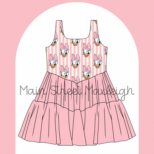 XL pink duck dress RTS