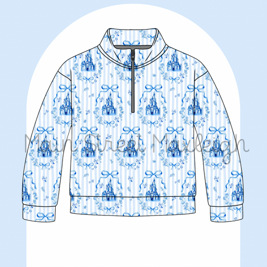 Blue stripe castle zip