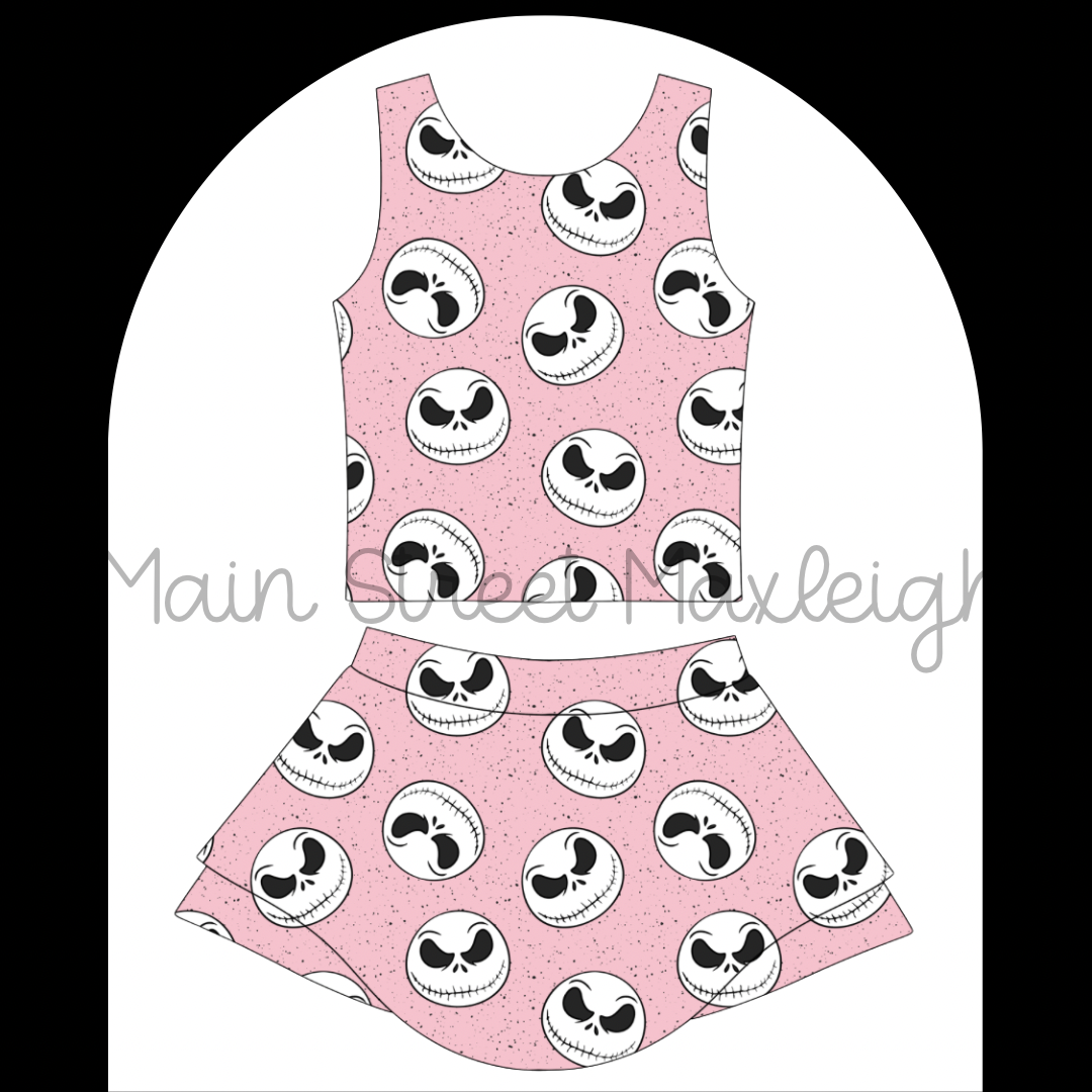 Pink jack Halloween yoga set