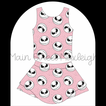 Pink jack Halloween yoga set