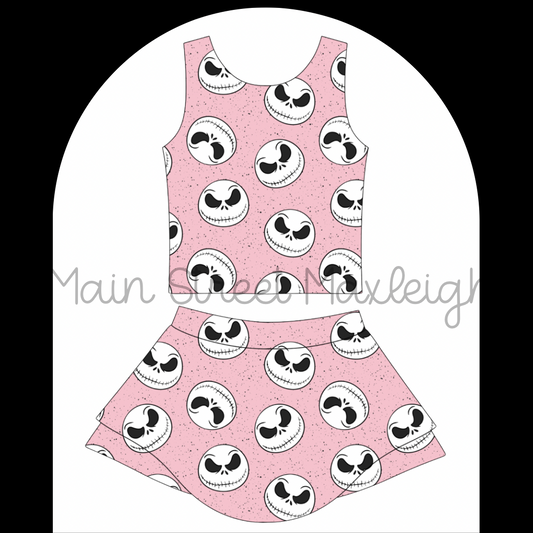 Pink jack Halloween yoga set