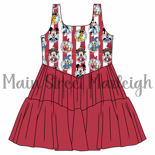 Pirate cruise porthole mesh dress