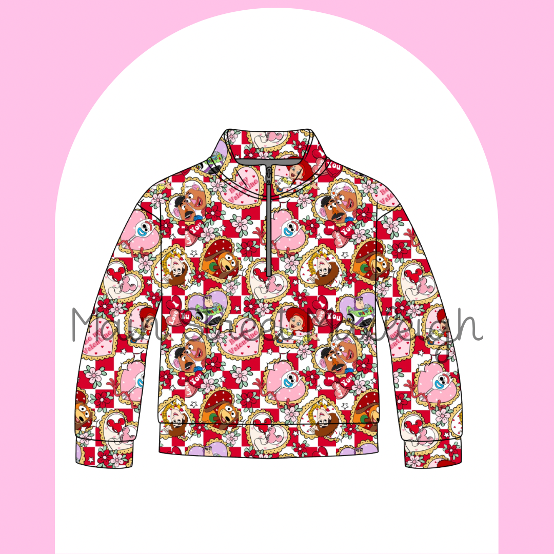 Be mine valentine zip up