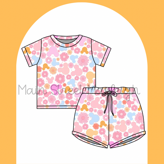 Mouse flowers waffle set