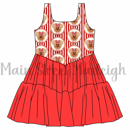 Gingerbread strip dress