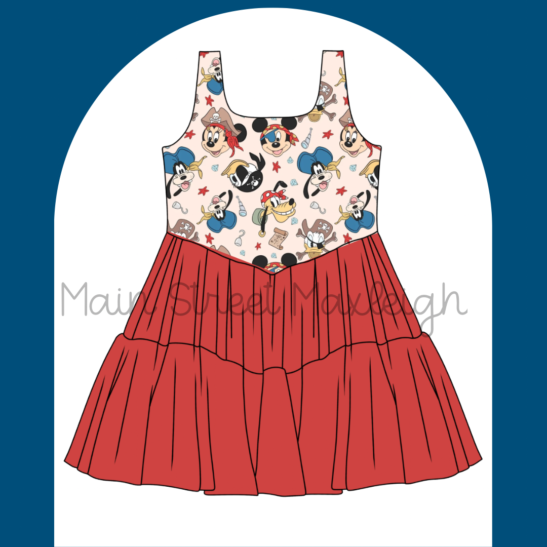 Pirate friends red bottom dress