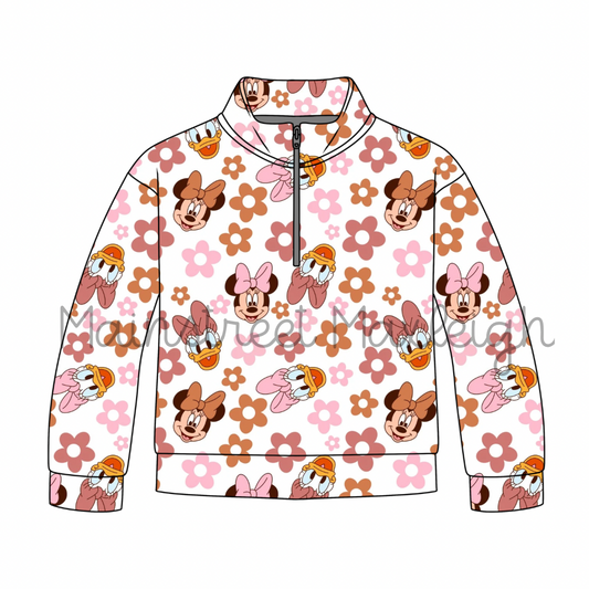 Flower girls half zip up