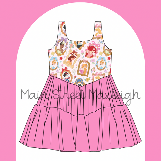 Adult small princess frame dress RTS