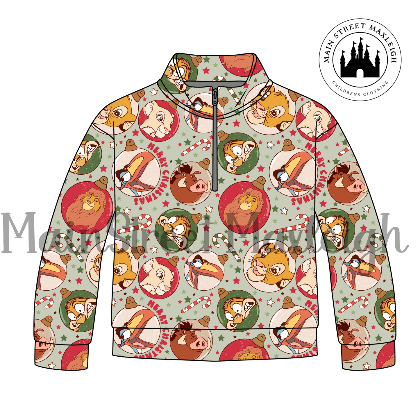 Hakuna Matata christmas half zip up