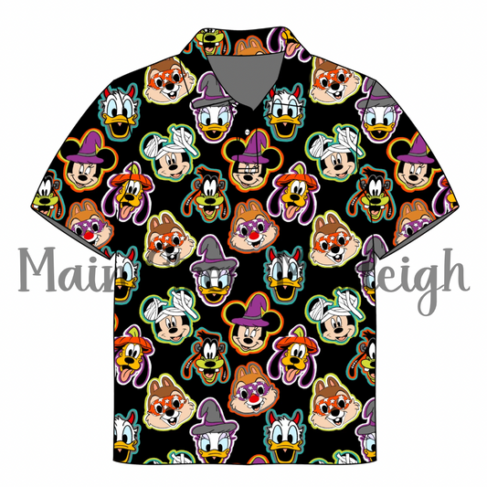 Halloween mask polo and pocket t
