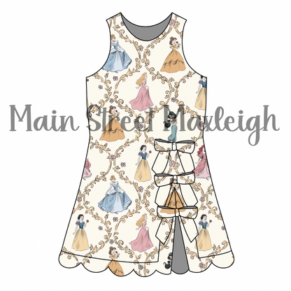 Golden princess bow dress