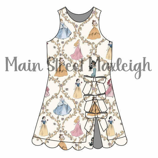 Golden princess bow dress