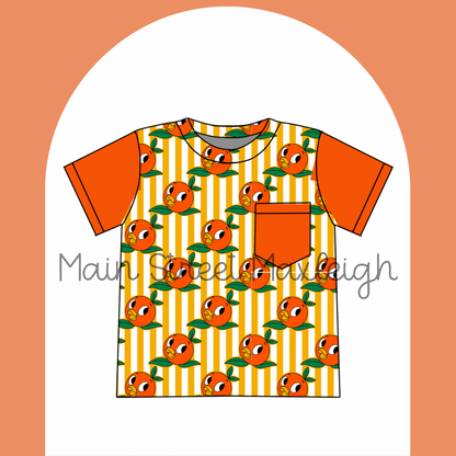 Orange bird pocket tshirt