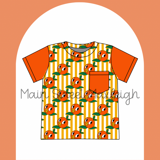 Orange bird pocket tshirt