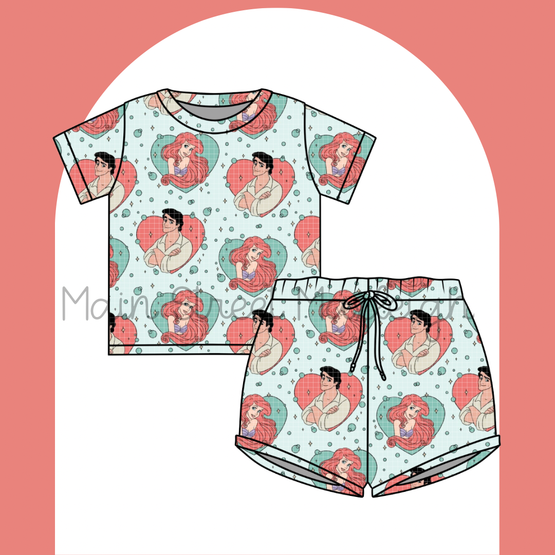 Teal mermaid waffle set