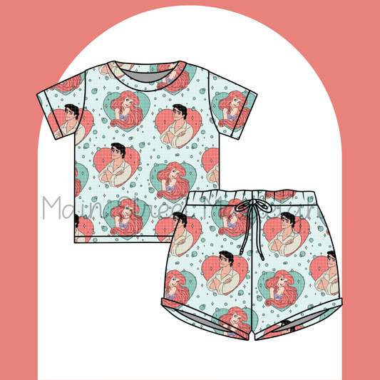 Teal mermaid waffle set