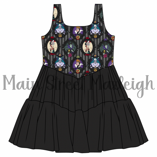 Villain stripe mesh dress