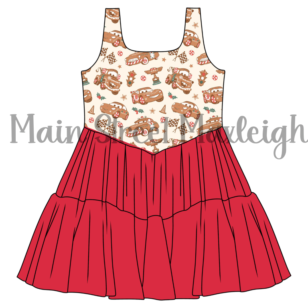 Christmas gingerbread car dress