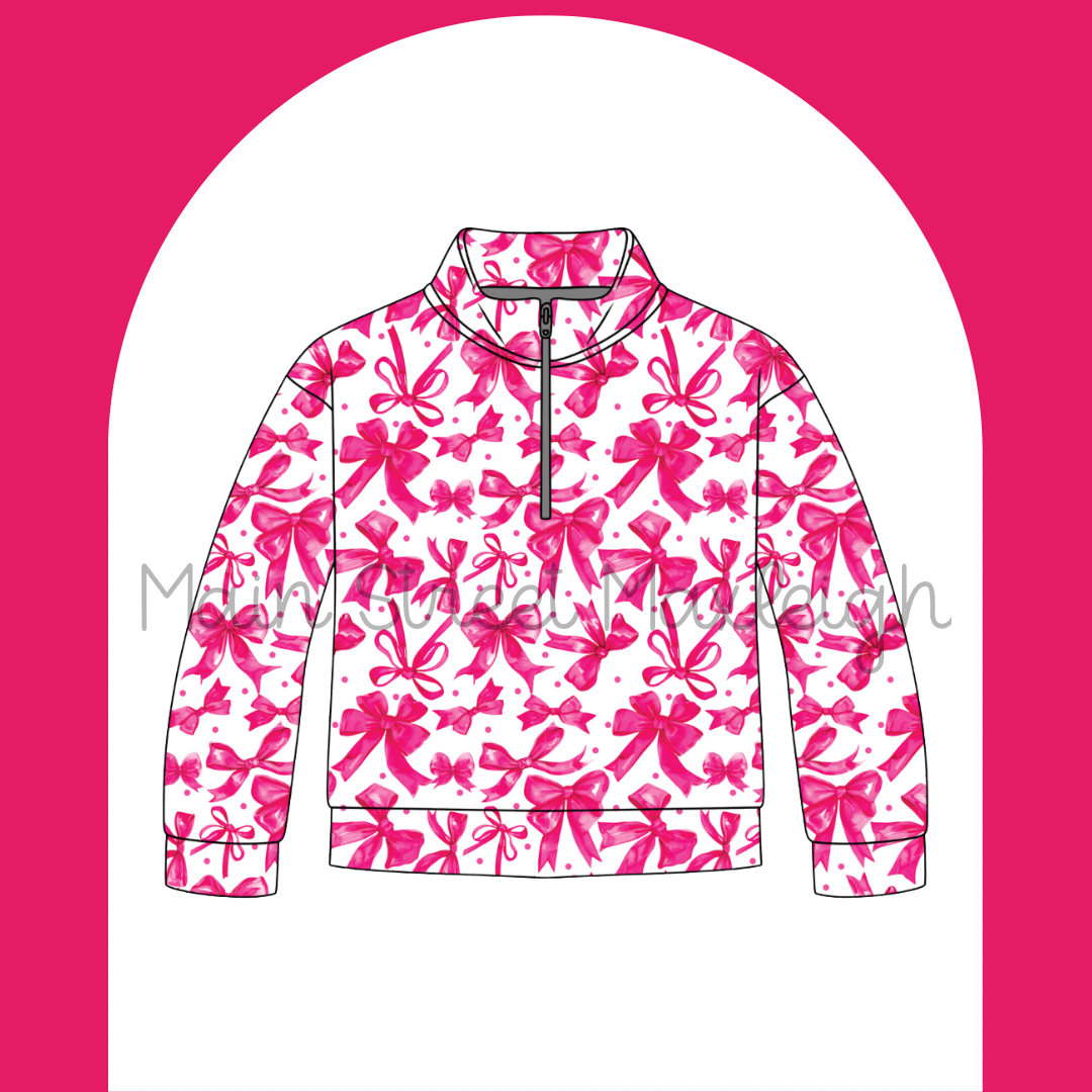 Pink bow zip up