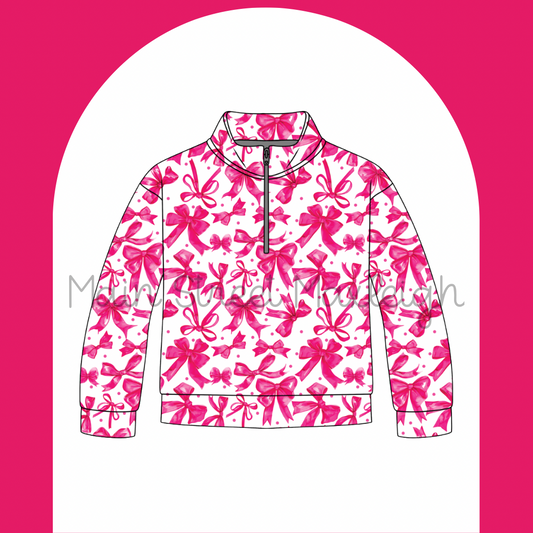 Pink bow zip up