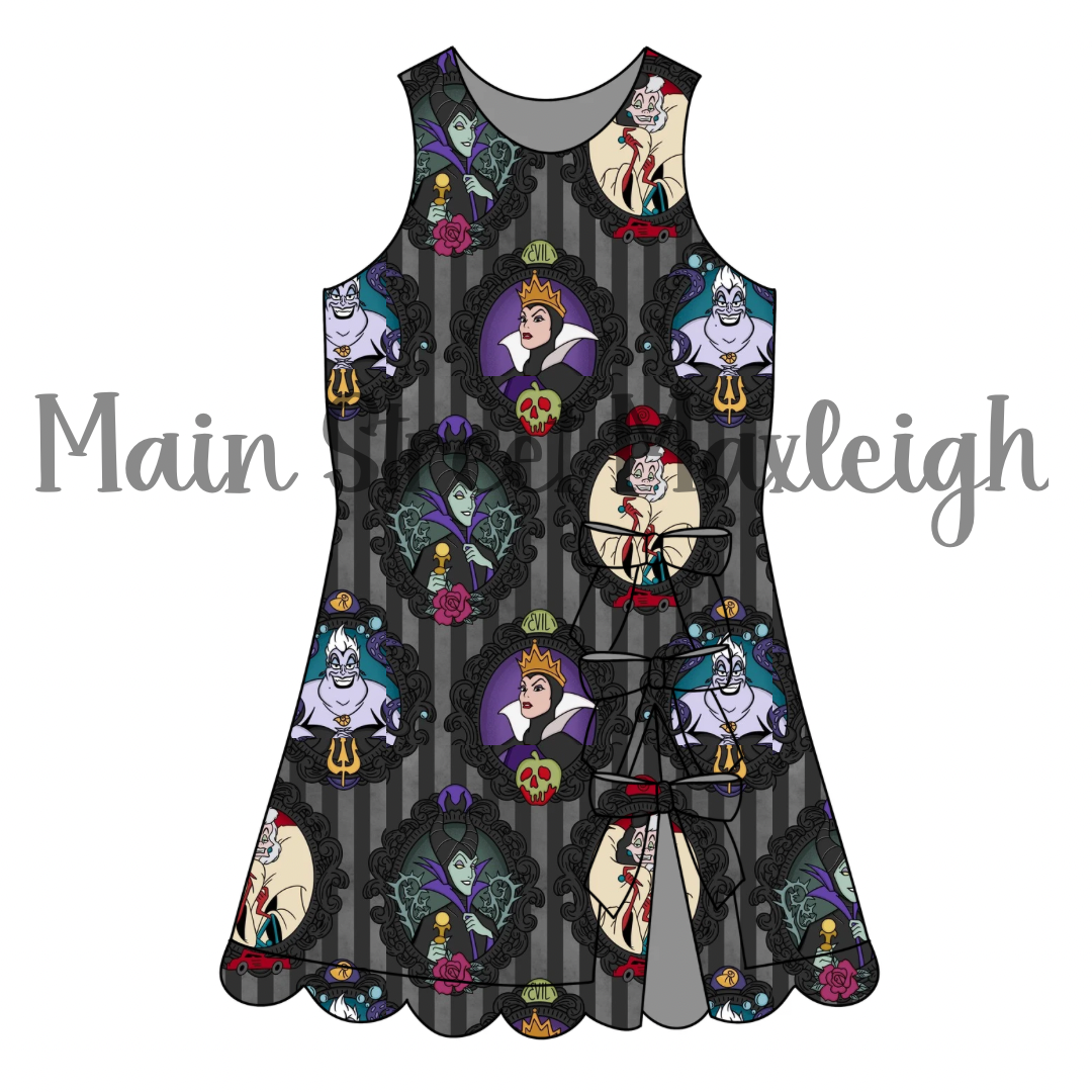 Villain stripe bow dress